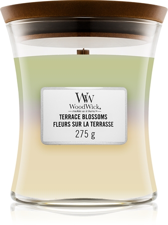 Woodwick Trilogy Terrace Blossoms Duftkerze mit Holzdocht