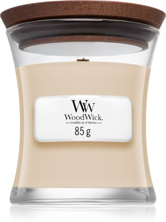 Woodwick White Honey Miel Blanc aromatizēta svece ar koka dakti