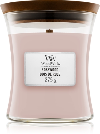 Woodwick Rosewood vela perfumada com pavio de madeira