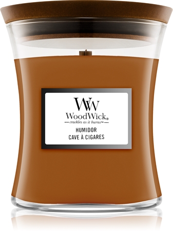 Woodwick Humidor scented candle with wooden wick