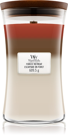 Woodwick Trilogy Forest Retreat bougie parfumée avec mèche en bois