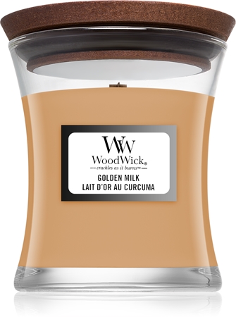 Woodwick Golden Milk vonná svíčka s dřevěným knotem