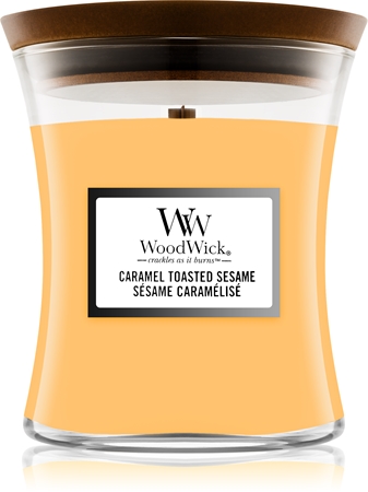 Woodwick Caramel Toasted Sesame bougie parfumée avec mèche en bois