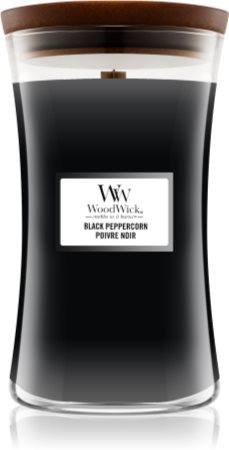 Woodwick Black Peppercorn illatgyertya fa kanóccal