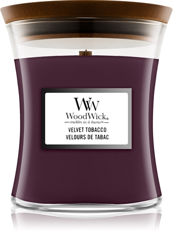 Woodwick Velvet Tobacco vela perfumada con mecha de madera