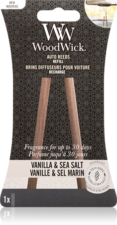 Woodwick Vanilla & Sea Salt vůně do auta náhradní náplň