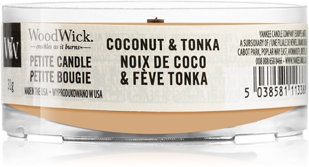 Woodwick Coconut & Tonka αναθυματικό κερί με ξύλινο φιτίλι