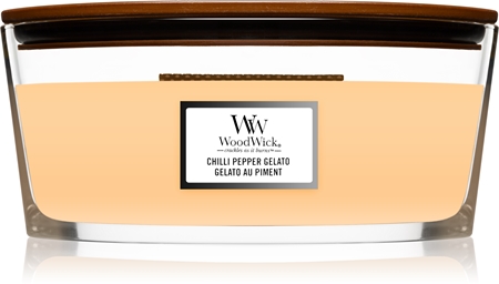 Woodwick Chilli Pepper Gelato aromatizēta svece ar koka dakti