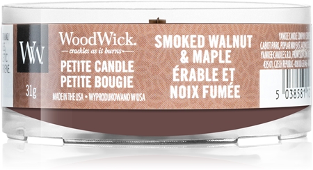 Woodwick Smoked Walnut & Maple votívna sviečka s dreveným knotom