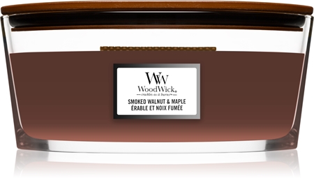 Woodwick Smoked Walnut & Maple świeczka zapachowa z drewnianym knotem (hearthwick)