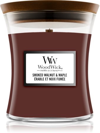 Woodwick Smoked Walnut & Maple świeczka zapachowa z drewnianym knotem