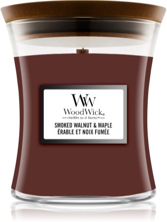 Woodwick Smoked Walnut & Maple vonná sviečka s dreveným knotom