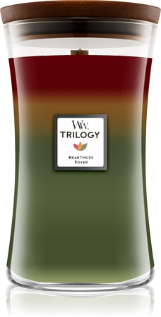 Woodwick Trilogy Hearthside lumânare parfumată cu fitil din lemn