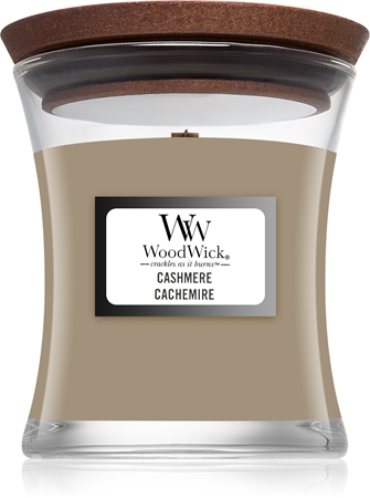 Woodwick Cashmere ароматна свещ с дървен фитил
