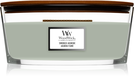 Woodwick Smoked Jasmine mirisna svijeća s drvenim fitiljem (hearthwick)