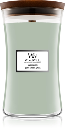 Woodwick Warm Wool aromatizēta svece ar koka dakti