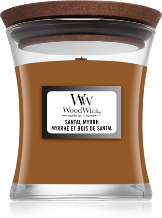 Woodwick Santal Myrrh vonná sviečka