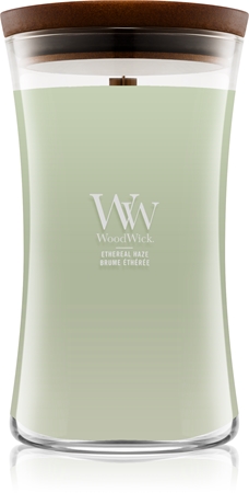 Woodwick Ethereal Haze vela perfumada com pavio de madeira