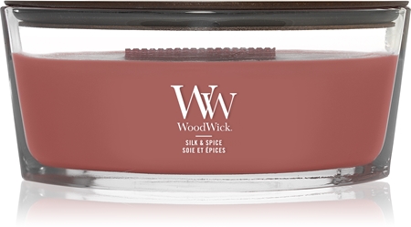 Woodwick Silk & Spice Duftkerze mit Holzdocht