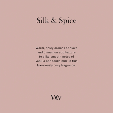 Woodwick Silk & Spice Duftkerze mit Holzdocht