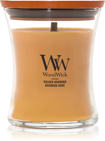 Woodwick Opulent Wood Golden Bourbon scented candle with wooden wick (hearthwick)