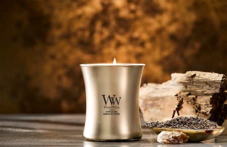 Woodwick Precious Metals Cypress Ore scented candle