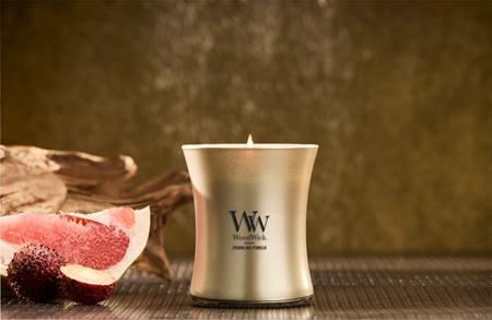 Woodwick Precious Metals Sparkling Pomelo scented candle