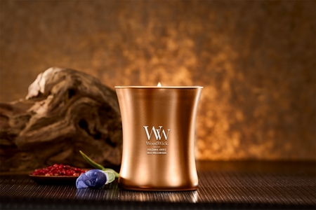 Woodwick Precious Metals Volkanic Orris scented candle