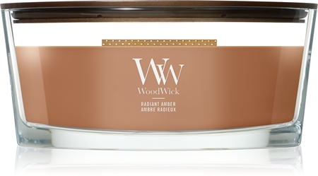Woodwick Radiant Amber bougie parfumée avec mèche en bois