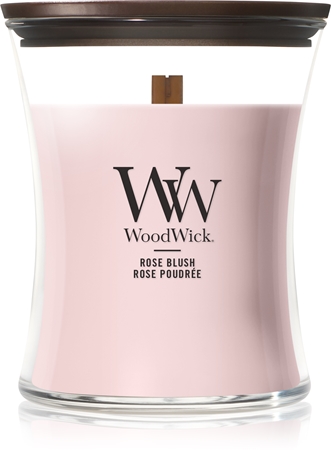 Woodwick Rose Blush Duftkerze mit Holzdocht