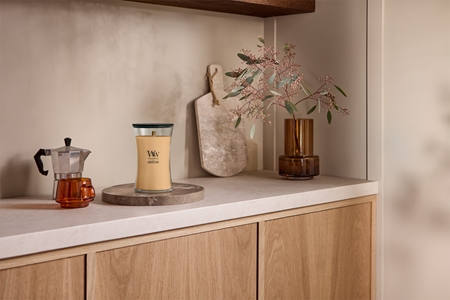 Woodwick Tangerine & Citron αρωματικό κερί με ξύλινο φιτίλι