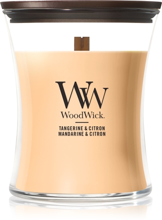 Woodwick Tangerine & Citron kvapioji žvakė medinė dagtis