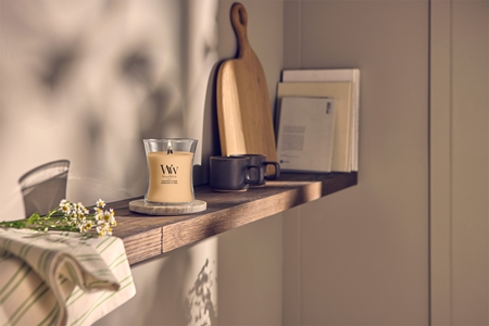 Woodwick Tangerine & Citron kvapioji žvakė medinė dagtis