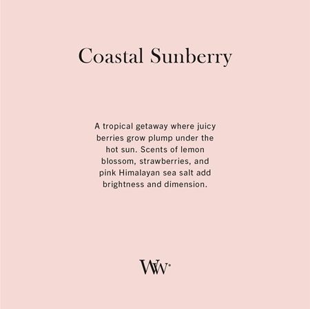 Woodwick Coastal Sunberry Duftkerze mit Holzdocht