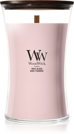 Woodwick Rose Blush Duftkerze mit Holzdocht