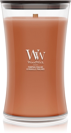 Woodwick Pumpkin Praline Duftkerze mit Holzdocht