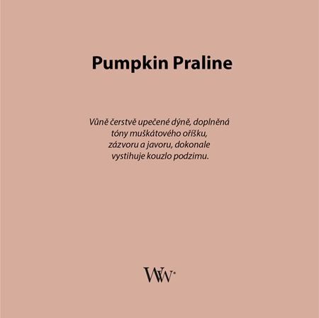 Woodwick Pumpkin Praline vonná svíčka s dřevěným knotem