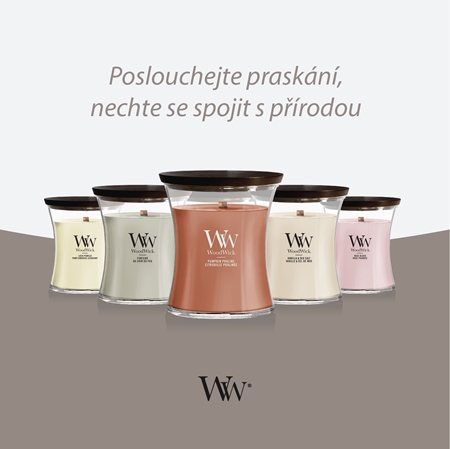 Woodwick Pumpkin Praline vonná svíčka s dřevěným knotem
