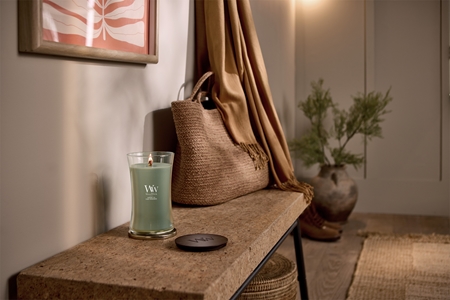Woodwick Verdant Fig Duftkerze mit Holzdocht