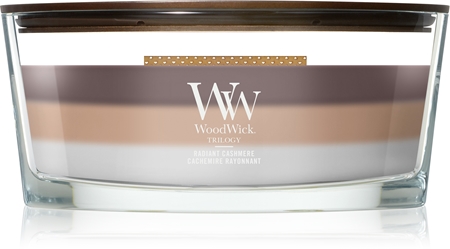 Woodwick Radiant Cashmere bougie parfumée avec mèche en bois
