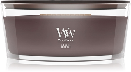 Woodwick Iris Woods bougie parfumée avec mèche en bois