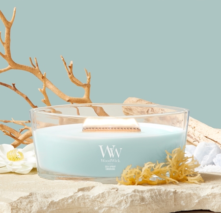 Woodwick Sea Spray Duftkerze mit Holzdocht