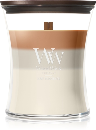 Woodwick Trilogy Café Macchiato αρωματικό κερί με ξύλινο φιτίλι