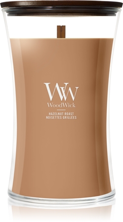 Woodwick Hazelnut Roast Duftkerze mit Holzdocht