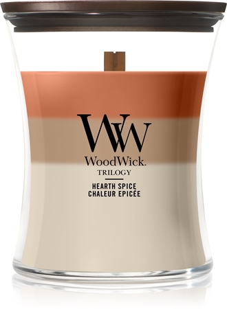 Woodwick Trilogy Hearth Spice Duftkerze mit Holzdocht