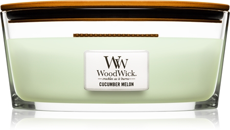 Woodwick Cucumber Melon świeczka zapachowa 453,6 g z drewnianym knotem (Hearthwick)
