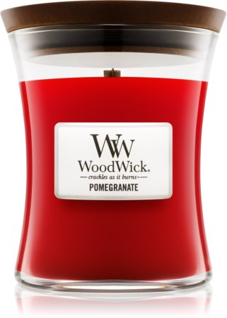 Woodwick Pomegranate aromatizēta svece ar koka dakti