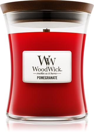 Woodwick Pomegranate Duftkerze   mit Holzdocht