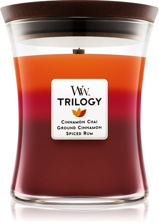 Woodwick Trilogy Exotic Spices bougie parfumée 275 g moyenne