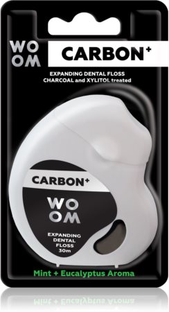 WOOM Carbon+ Dental Floss Wax Flossdraad Zwart